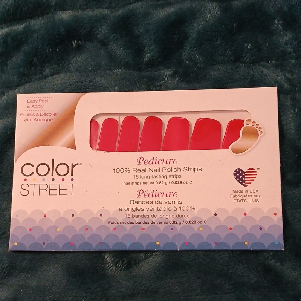 Color Street Red Pedicure Nail Polish Strips LLCS8PM